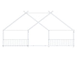 White Flat Bed House Shape with Side Guardrails Twin Children's Iron Bed 70816319