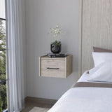 ZNTS Elfrida Wall-Mounted Nightstand, Sleek Single-Drawer Design with Spacious Top Shelf B128P148914