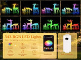 3-Piece Christmas Reindeer Family Set, Smart RGB 343 LED Lights, Surplife APP Control, 3D Lighted 92010129