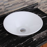 ZNTS Ceramic Round Above Counter White Bathroom Sink Art Basin W99969283