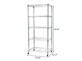 5-Tier NSF Heavy Duty Adjustable Storage Metal Rack with Wheels & Shelf Liners Ideal for Garage, 27377485