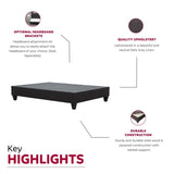Modern Dark Grey Upholstered Platform Bed Frame, Full B011P199725