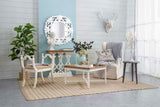 32" x 12" x 32" Classic Vintage White Wash Console Table with Brown Wood Top W2078141935