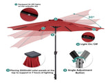 10 ft Outdoor Patio Umbrella with Solar LED Lights, WeatherResistant Camping & Yard Umbrella with 42565216