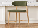 Counter Height Bar Stools Set of 2, Upholstered Counter Stools Modern Barstools with Metal Legs for W3916P563391