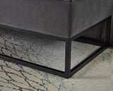 58.6" Bed Bench Metal Base with Storage Grey Velvet W1097119559