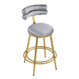 27.65'' Modern Counter Stools Set of 2,Dark gray velvet Counter Stools with iron Frame,Soft back and N780P194940G