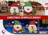 Set of 2 Lighted Gnome and Candy Cane Christmas Decorations, Pre-lit 2D Holiday Decor with 80 Warm 54892620