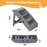 Foldable Dog Ramp Stairs Steps -Grey 69996437