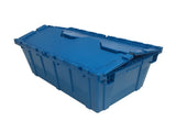 uBoxes Storage and Packing Plastic Tote Crate Attached Lid Flip Top, 27"x17"x12" 83911599