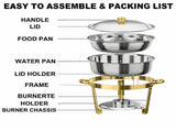 Round Buffet Catering Dish For Home and Outdoor 4 Pcs/ Sets golden W1612P462644