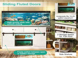 75 Gallon Fish Tank Stand with LED Light &Power Outlets, 55-75 Gallon Aquarium Stand with Sliding 21464578