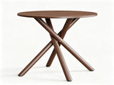 Modern Round Side Table Crossed Metal Legs, 23.6" Small Accent Table, Mid-Century End Table 48129636