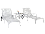 193*64.5*93cm Backrest Adjustable Courtyard Cast Aluminum Lying Bed White 04914009