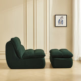 Modern Compressed Lounge Chair with Ottoman, Cozy Corduroy Recliner for Small Spaces, Living Room, W1036P251819