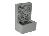 30.71"H Light Gray Metal Leaf Cutout Outdoor Water Wall Fountain with LED Lights, Modern Waterfall N765P355061G
