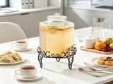 2.5 Gallon Glass Beverage Dispenser, Drink Dispenser with Metal Stand & Stainless Steel Spigot, 81866053