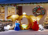 7.5FT Lighted Christmas Inflatable Decoration, Inflatable Nativity Scene with JOY Sign, Funny Blow 59204946
