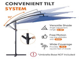10FT Patio Umbrellas, 8 Ribs, UV Protection for Pool Garden Backyard Market, Blue 56067739