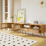 Boho TV Stand for TVs up to 85'' , Modern Farmhouse Media Console, Entertainment Center with Solid N710P222882P