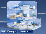 Inverter Dual Hose Portable Air Conditioner, 700 Sq.ft Coverage, Cool Dehumidifier Fan, Window Kit 07896443