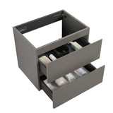 Alice-24W-102,Wall mount cabinet WITHOUT basin, Gray color, with two drawers, Pre-assembled W1865107117