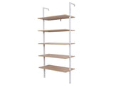 5-Layer Wall-Mounted MDF Iron Frame Display Rack 24.02*12.01*72in White&Oak 76363411