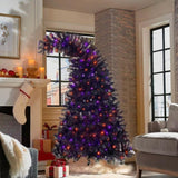 ZNTS 6FT Artificial Fir Bent Top Halloween Christmas Tree, Xmas Tree Bendable Grinch Style Christmas Tree PX292919AAB