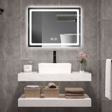 ZNTS 31in. H LED Single Vanity Mirror in Polished Crystal Vanity LED Mirror for W2026P203668