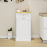 One Drawers and One-Compartment Tilt-Out Trash Cabinet Kitchen Trash Cabinet-White W1120127324