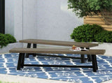 Acacia Outdoor Bench,Sandblast Gray Finish and Black,set of 2 63086.00GRY