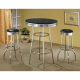 ZNTS Black and Chrome Round Bar Table B062P145567