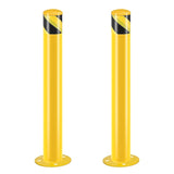 ZNTS Safety Bollard Post, 36 Inch Height Steel Bollards, 3.5 Inch Diameter Parking Bollard, Yellow Powder 78914444