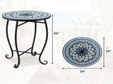 14" Metal Side Table, Indoor Outdoor Decorative End Table X-Base Heavy Duty Plant Stand for Patio 06088239