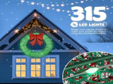 48in Pre-Lit Outdoor Christmas Wreath Decoration, LED Metal Holiday Decor for Home Exterior, Garden 95609910