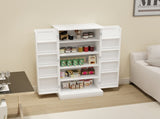 50" LED Kitchen Pantry Cabinet,Freestanding Buffet Cupboards Sideboard with 2 Doors with Racks and 2 W1120127335