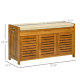 Shoe Bench with Storage Cabinets Brown 70745290