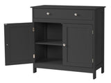 Black particleboard with melamine veneer, 60*30*80cm, double doors, single drawer, bathroom vanity 30274600