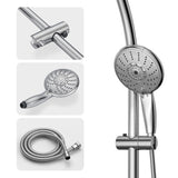 5" Multi Function Dual Shower Head, with Adjustable Slide Bar,Chrome W124381489