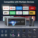 Projector with WiFi and Bluetooth, Native 1080P 4K Support Outdoor Movie Projectors Max 450" 95055601