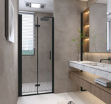 32 "x 72" Bifold Shower Door, 1/4" Tempered Glass, Matte Black Aluminum Frame, Explosion Proof W1675P307147