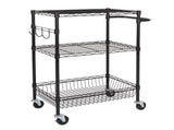 3-Tier New Multipurpose Rolling Cart, Black Color, 495lbs Load Capacity 95381752