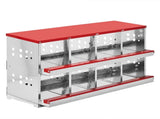 Chicken Nesting Boxes, 8 Compartment Metal Poultry Nest Box Wall Mount for Chickens Hens Ducks, Red 48265147