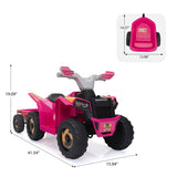 6V Kids Electric ATV, Toddler Ride on Car with Trailer, Music, Bluetooth Power Display for Boys W2181P160390