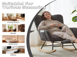 Teddy Fabric Wingback Glider Rocker & Ottoman Set, Nursery Nursing Rocking Chair with Side Storage 75497389