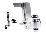 Adjustable 10" Drop / Rise Trailer Hitch for 2" Receiver 2" &2-5/16" Chrome Ball Aluminum 61909339