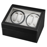 ZNTS Black Leather Watch Winder Storage Auto Display Case Box 4 6 Automatic Rotation 53056422