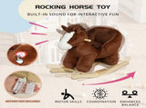 Kids Horse Rocking Horse Ride-On Toy for Toddlers 18-36 Months, Plush Rocker with Horse Sounds, Hand 08256957