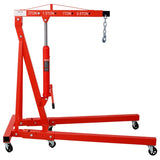 ZNTS 2 Ton Folding Engine Hoist Cherry Picker Shop Crane Hoist Lift, Heavy Duty Steel with 6 Iron Caster 81745190