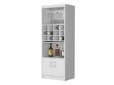 White Bar Cabinet with Wine Storage B062P193654